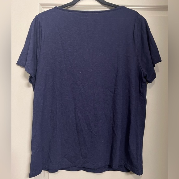 Talbots Navy Short Sleeve T-Shirt Size XL Petite - Picture 5 of 5
